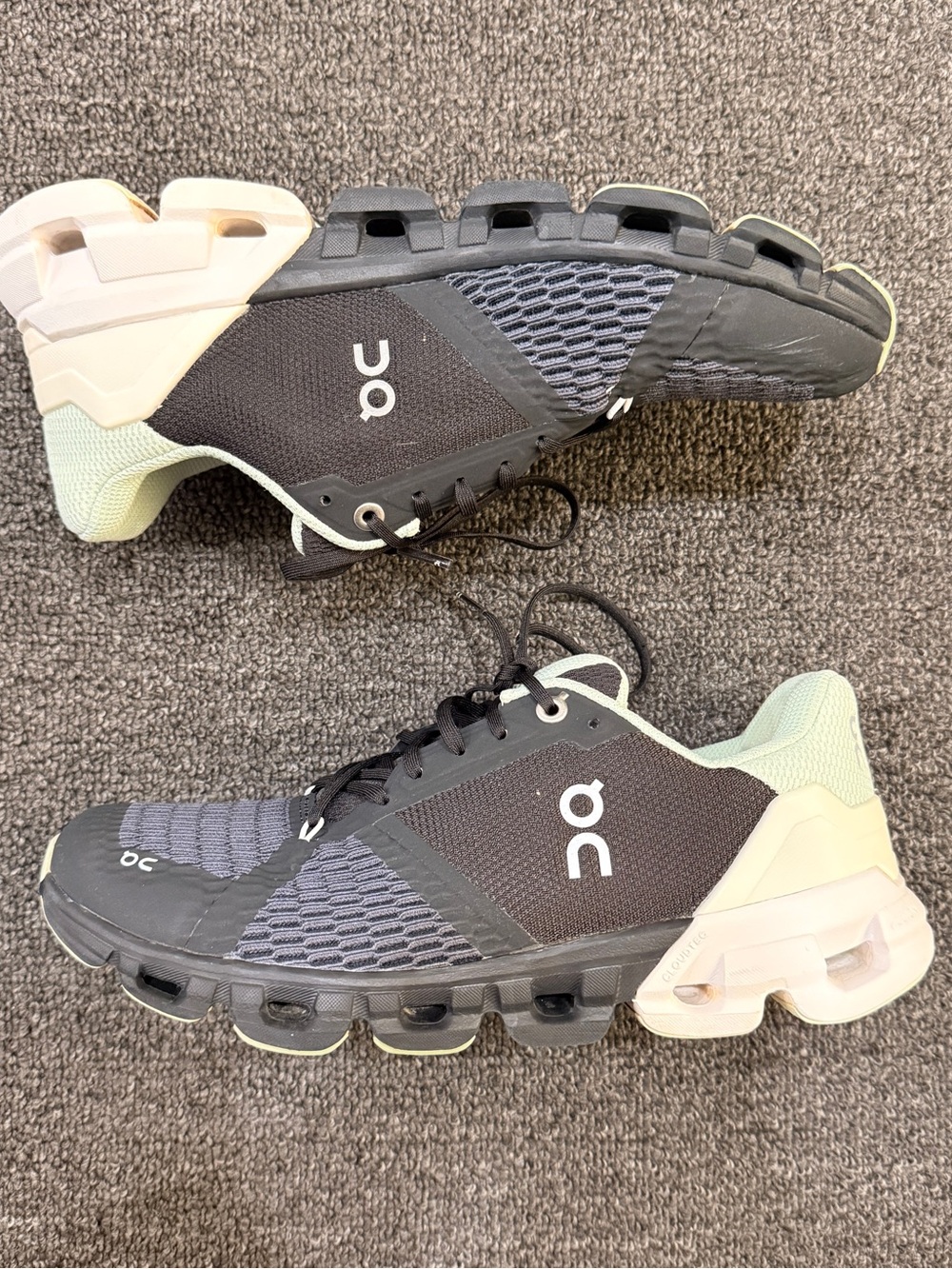 On Running Women’s Athletic Shoes — Black with Mint Accents